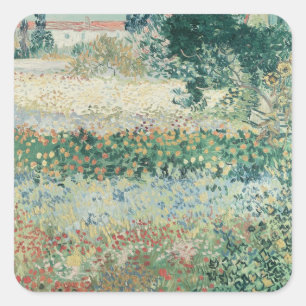 Sticker Carré Vincent van Gogh Garden in Bloom, Arles, 1888