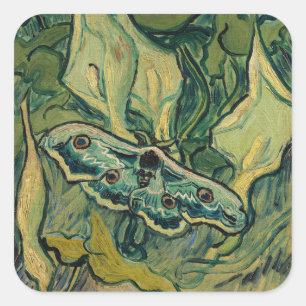 Sticker Carré Vincent van Gogh - Grand Paon de nuit