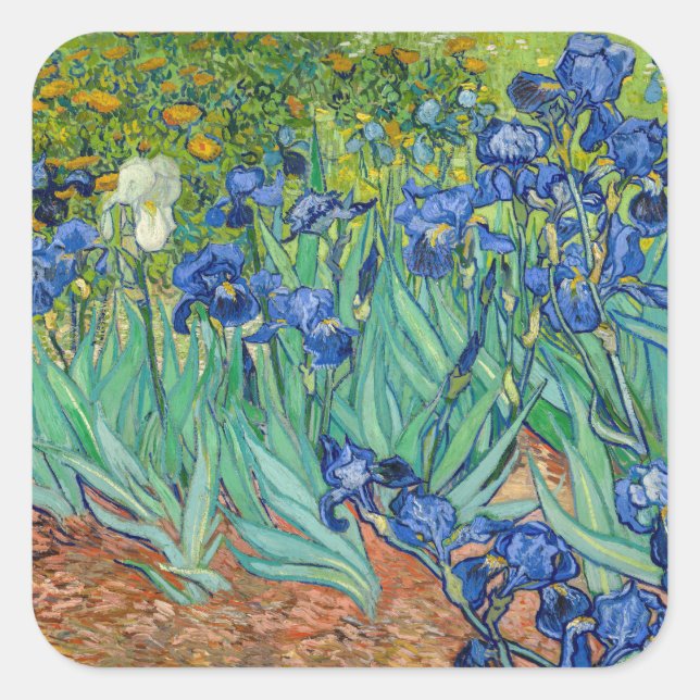 Sticker Carré Vincent Van Gogh - Irises (Devant)