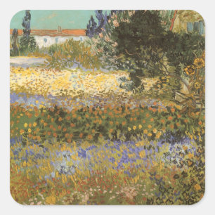 Sticker Carré Vincent van Gogh - Jardin en fleurs