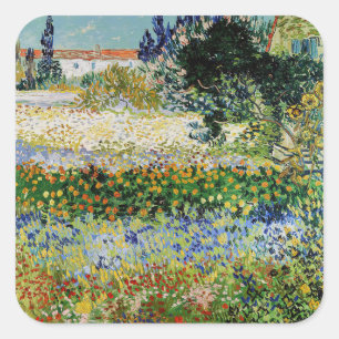 Sticker Carré Vincent van Gogh - Jardin en fleurs