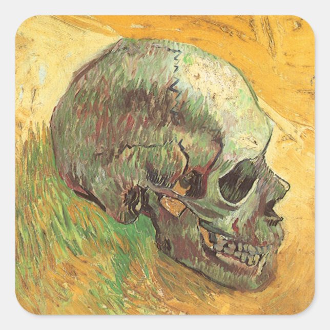 Sticker Carré Vincent van Gogh - La vie morte avec le crâne (Devant)