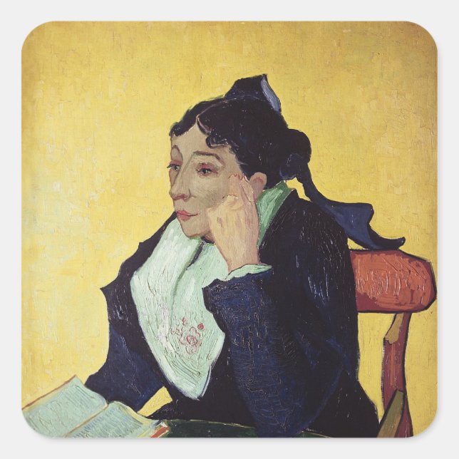 Sticker Carré Vincent van Gogh | L'Arlesienne 1888 (Devant)