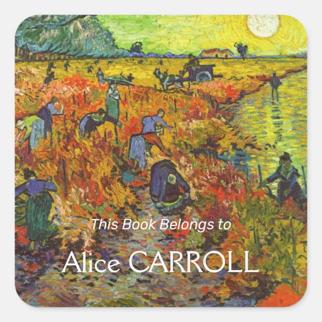 Sticker Carré Vincent van Gogh - Le vignoble rouge (Devant)