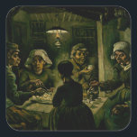 Sticker Carré Vincent van Gogh - Les mangeurs de pommes de terre<br><div class="desc">Les mangeurs de pommes de terre - Vincent van Gogh,  1885</div>