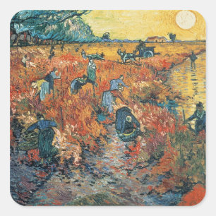 Sticker Carré Vincent van Gogh  Les vignobles rouges à Arles, 1