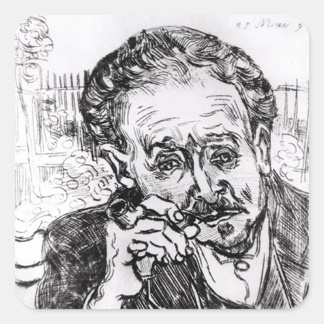 Sticker Carré Vincent van Gogh | L'homme avec le tuyau (Devant)