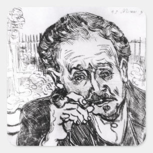 Sticker Carré Vincent van Gogh   L'homme avec le tuyau