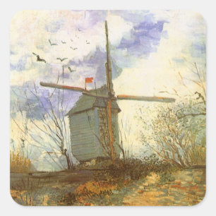 Sticker Carré Vincent van Gogh - Moulin de la Galette, Moulin à