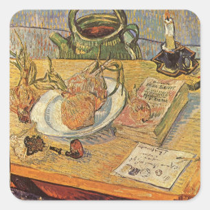 Sticker Carré Vincent van Gogh - Nature morte avec planche à des