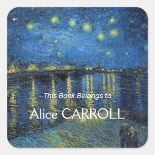 Sticker Carré Vincent van Gogh - Nuit étoilée sur le Rhône