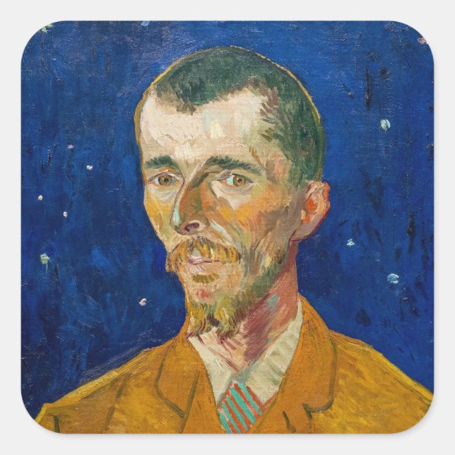 Sticker Carré Vincent Van Gogh - Portrait d'Eugene Boch, Arles (Devant)