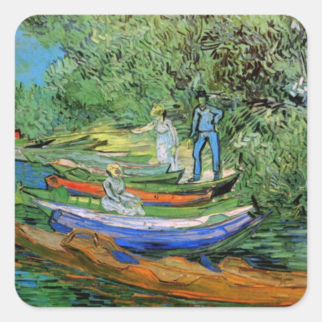 Sticker Carré Vincent van Gogh - Rive de l'Oise à Auvers (Devant)
