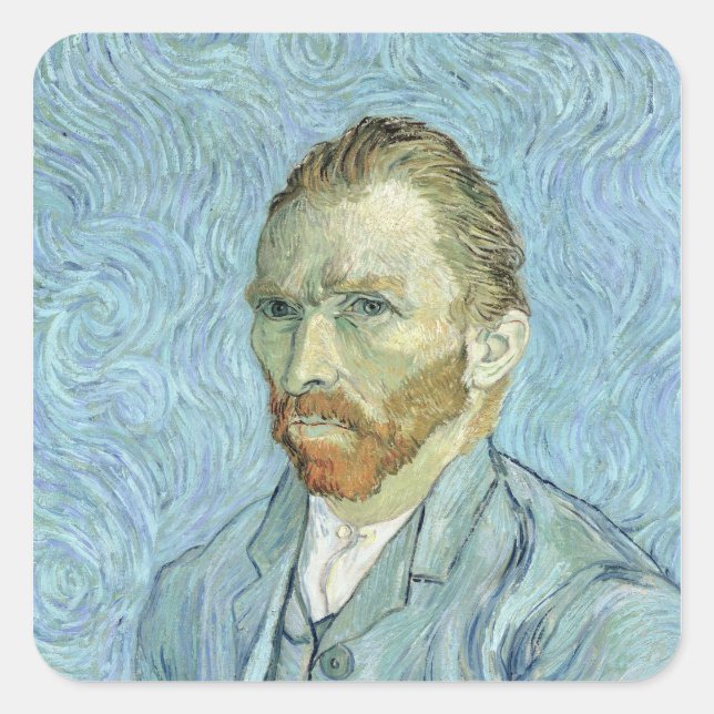 Sticker Carré Vincent van Gogh | Self Portrait 1889 (Devant)