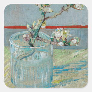 Sticker Carré Vincent Van Gogh - Succursale d'amandes florissant