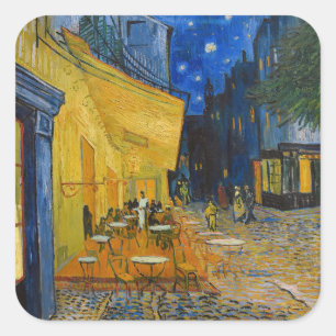 Sticker Carré Vincent van Gogh - Terrasse de café la nuit