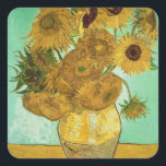 Sticker Carré Vincent van Gogh | Tournesols, 1888<br><div class="desc">Numéro de la collection d'images : BAL20294 Sunflowers,  1888 (huile sur toile). Gogh,  Vincent van (1853-1890) huile sur toile. Neue Pinakothek,  Munich,  Allemagne. 1888</div>