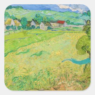 Sticker Carré Vincent van Gogh - Vue de Vessenots près d'Auvers