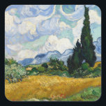 Sticker Carré Vincent Van Gogh Wheat Field With Cypresses<br><div class="desc">Vincent Van Gogh Champ de blé avec Cyprès Art fin Un champ de roues avec Cyprès (parfois appelé Un Cornfield avec Cyprès) est l'une des trois peintures à l'huile similaires de 1889 par Vincent van Gogh, dans le cadre de sa série de champs de blé. Tous furent exécutés à l'asile...</div>