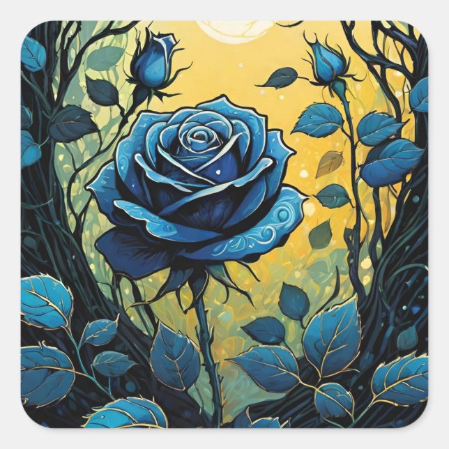 Sticker Carré Vins Roses bleus 2 (Devant)