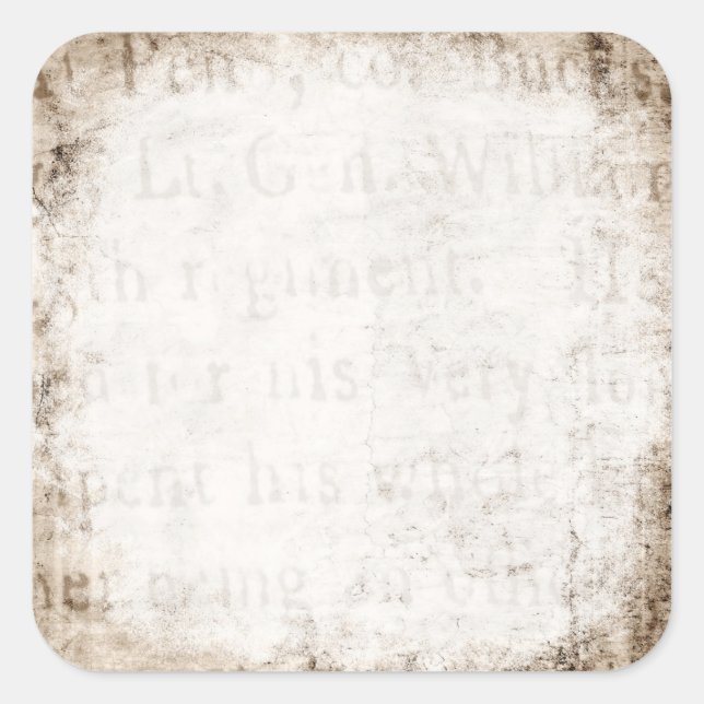 Sticker Carré Vintage 1700s Tan Brown papier parchemin de texte  (Devant)