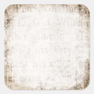 Sticker Carré Vintage 1700s Tan Brown papier parchemin de texte