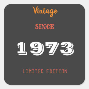 Sticker Carré Vintage 1973 édition limitée 50e anniversaire