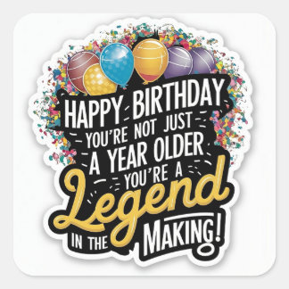 Sticker Carré Vintage : âge à la perfection