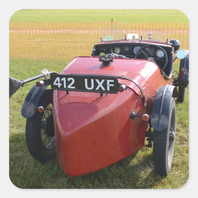 Sticker Carré Vintage Austin 7 Sportscar (Devant)