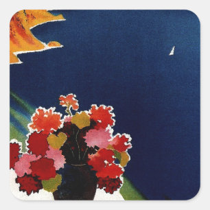 Sticker Carré Vintage Capri Italie Voyage