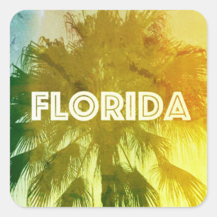 Sticker Carré Vintage Carré de Floride
