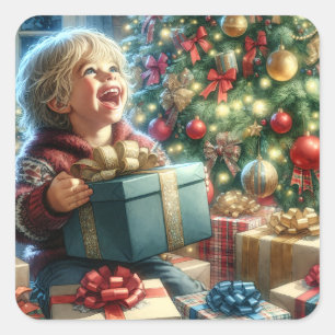 Sticker Carré Vintage Christmas Eve Joy