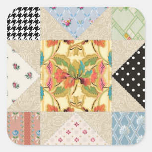 Sticker Carré Vintage Country Style Soirée Star Quilt Motif