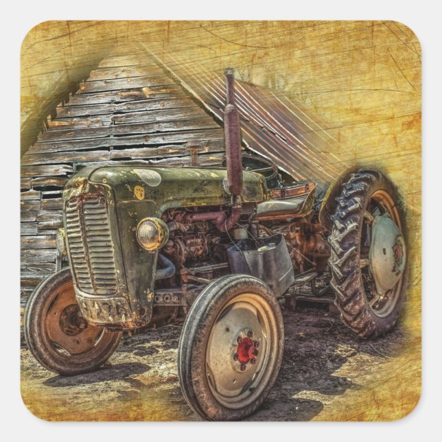 Sticker Carré Vintage Farm (Devant)