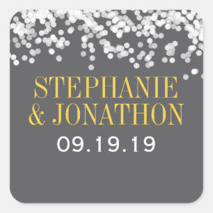 Sticker Carré Vintage Floral Chrysanthemum gris et jaune