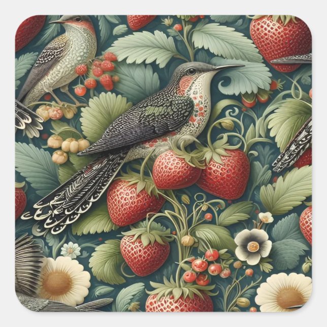 Sticker Carré Vintage Fruit Motif Papier peint (Devant)