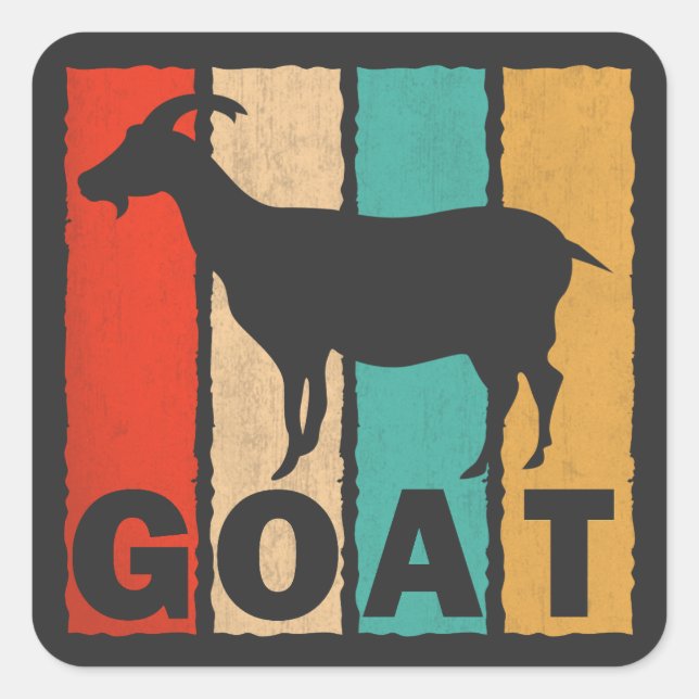 Sticker Carré Vintage Goat Lover Style Rétro Chèvre (Devant)