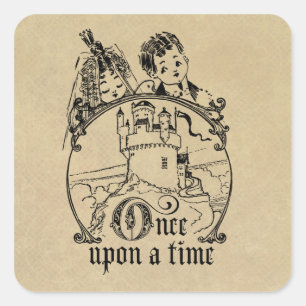 Sticker Carré Vintage Il était une fois un vêtement, une décorat
