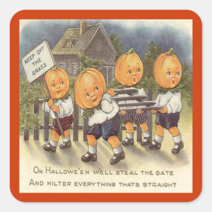 Sticker Carré Vintage Jack o' Lantern Boys Steeling Gate