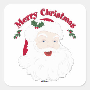 Sticker Carré Vintage Joyeux Noël Père Noël