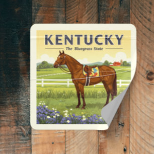 Sticker Carré Vintage Kentucky