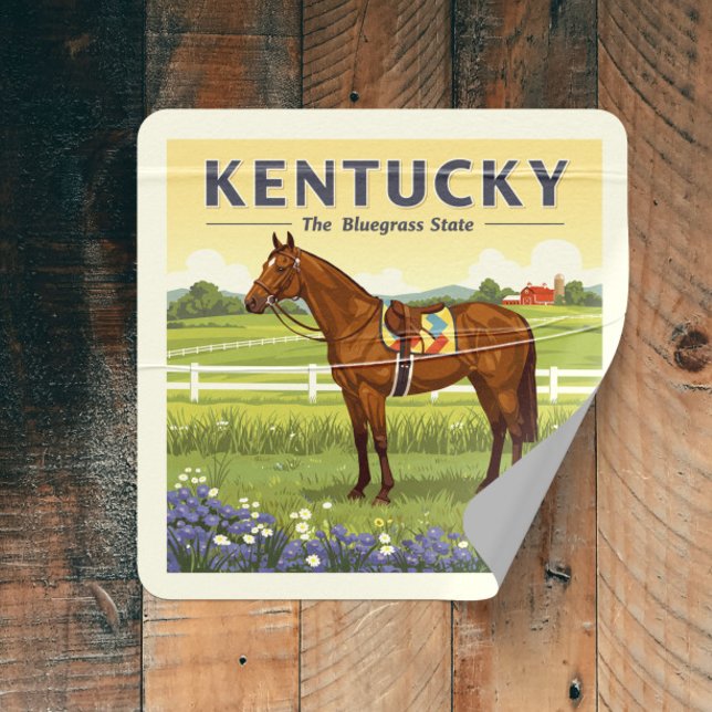 Sticker Carré Vintage Kentucky (Créateur téléchargé)