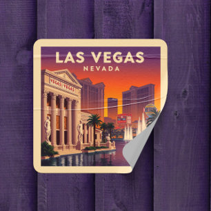 Sticker Carré Vintage Las Vegas Nevada