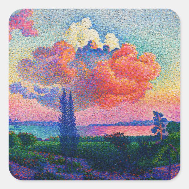 Sticker Carré Vintage Le nuage rose (1896) (Devant)