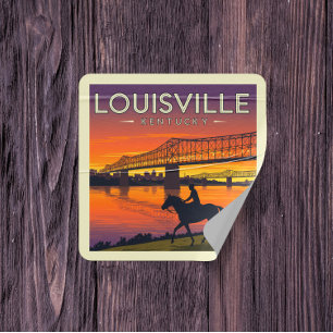 Sticker Carré Vintage Louisville Kentucky