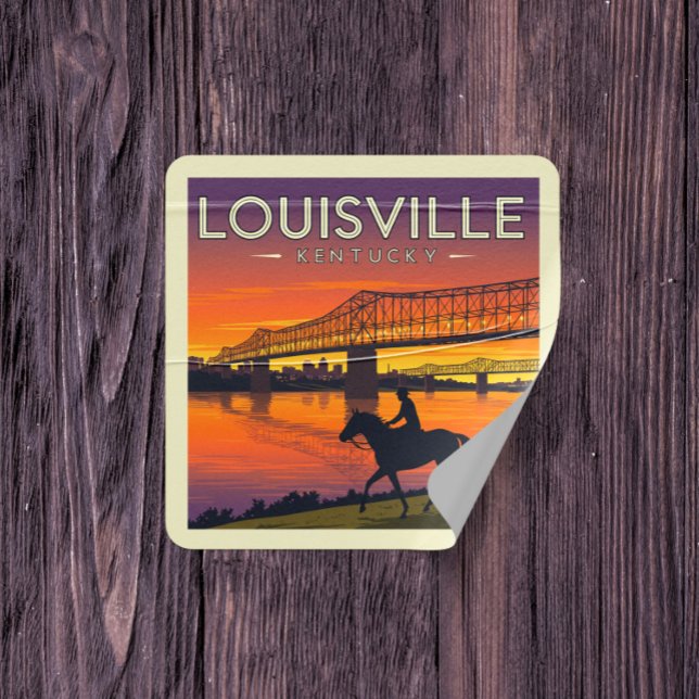 Sticker Carré Vintage Louisville Kentucky (Créateur téléchargé)