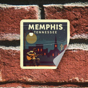 Sticker Carré Vintage Memphis Tennessee