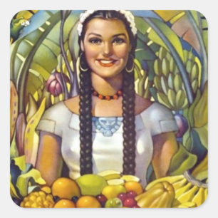 Sticker Carré Vintage Mexique Travel Tourisme Publicité