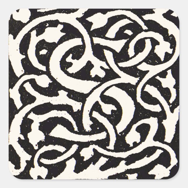 Sticker Carré Vintage Monogram S Art Nouveau Letter (Devant)