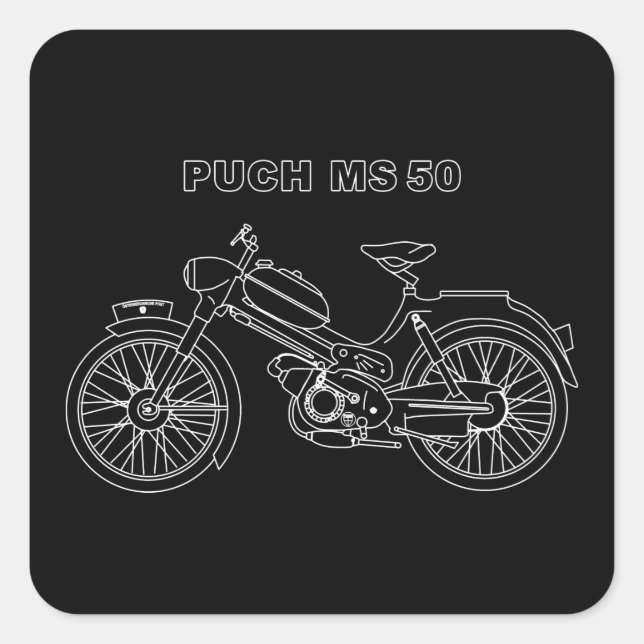 Sticker Carré Vintage Moped (Devant)